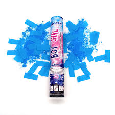 Gender reveal smoke & paper confetti BLUE