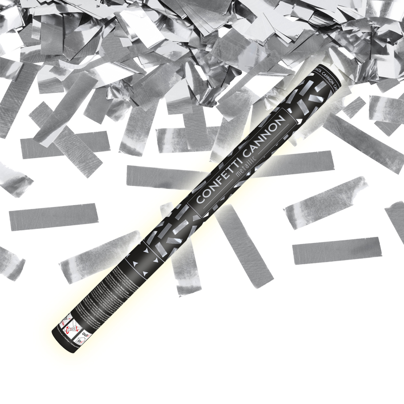 Confetti cannon silver 60cm