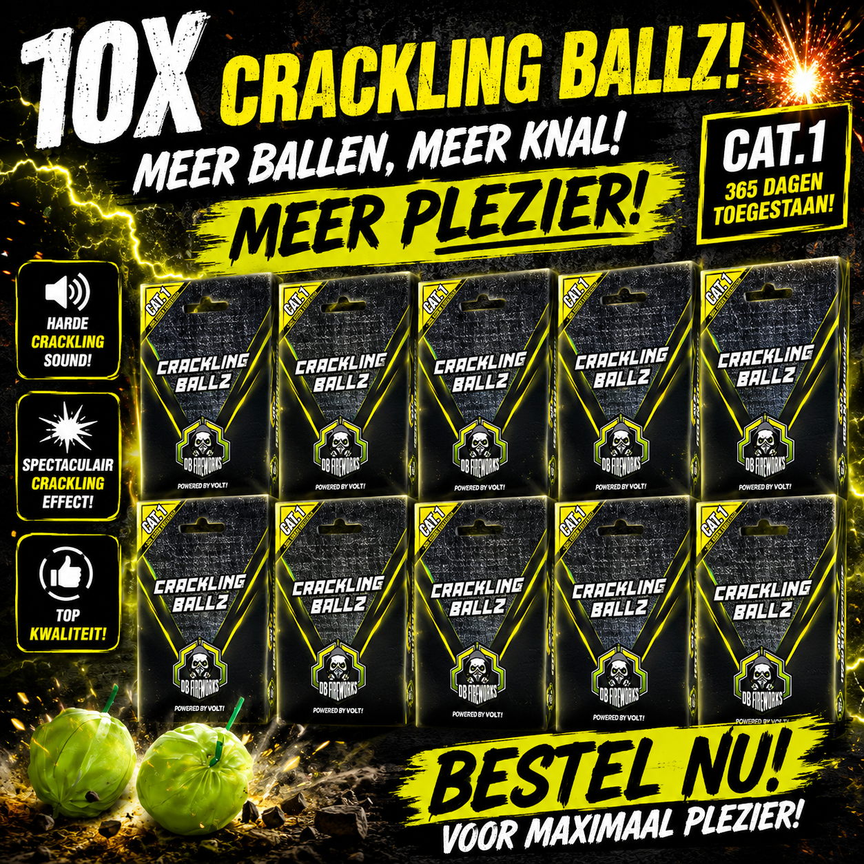 10 doosjes Crackling Ballz